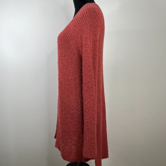 Nordstrom Olive & Oak Bell Sleeve Open Front Knit Longline Cardigan Size Medium - Picture 2 of 6